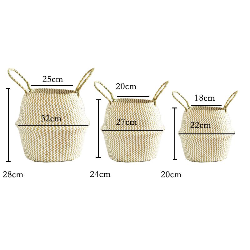 Nordic Style Ins Pastoral Seagrass Flower Basket Desktop Bird Of Paradise Monstera Bamboo Leaf Qin Banyan Green Plant Potted Floor Balcony