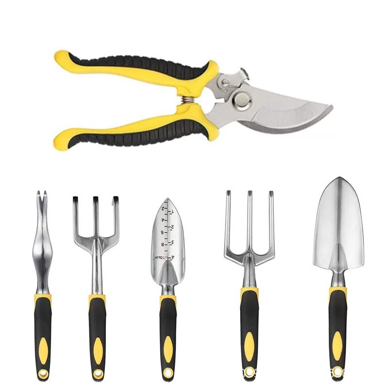 8 Pieces Set Aluminium Alloy Garden Tools Two-colour Plastic Handle Garden Shovel