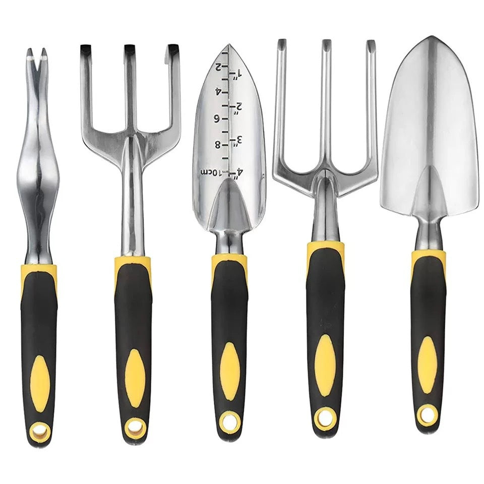 8 Pieces Set Aluminium Alloy Garden Tools Two-colour Plastic Handle Garden Shovel