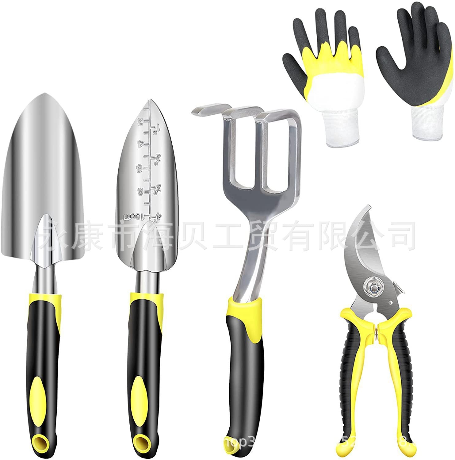 8 Pieces Set Aluminium Alloy Garden Tools Two-colour Plastic Handle Garden Shovel
