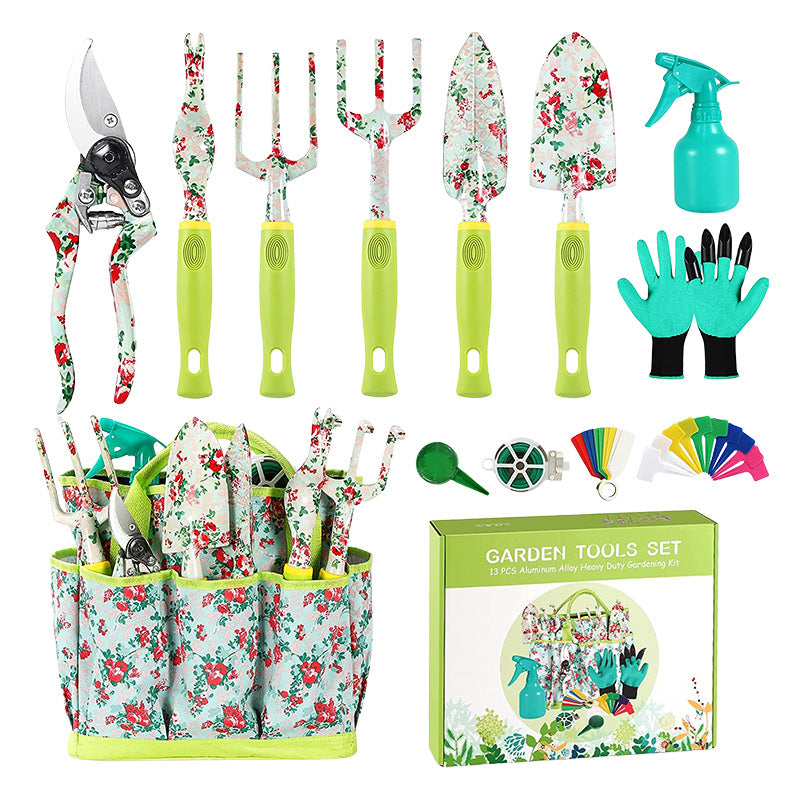Garden Floriculture Pruning Kit Printed Fashion Turning Soil Planting Utensils Combination Set Garden Tools